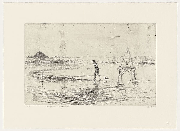 Artist: b'Mortensen, Kevin.' | Title: b'Limnophlous longuostrat' | Date: 2001 | Technique: b'etching, printed in black ink, from one copper plate' | Copyright: b'\xc2\xa9 Kevin Mortensen' Artist: b'Mortensen, Kevin.' | Title: b'Limnophlous longuostrat' | Date: 2001 | Technique: b'etching, printed in black ink, from one copper plate' | Copyright: b'\xc2\xa9 Kevin Mortensen'