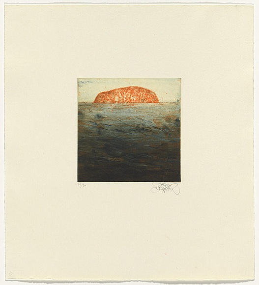 Artist: b'SCHMEISSER, Jorg' | Title: b'Small Ayers Rock' | Date: 1978 | Technique: b'relief-etching, softground etching, drypoint and aquatint, printed in colour from three plates' | Copyright: b'\xc2\xa9 J\xc3\xb6rg Schmeisser'