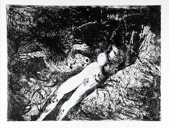Artist: b'BOYD, Arthur' | Title: b'Diving nude and frog over a dark pond.' | Date: 1962-63 | Technique: b'etching and aquatint, printed in black ink, from one plate' | Copyright: b'Reproduced with permission of Bundanon Trust' Artist: b'BOYD, Arthur' | Title: b'Diving nude and frog over a dark pond.' | Date: 1962-63 | Technique: b'etching and aquatint, printed in black ink, from one plate' | Copyright: b'Reproduced with permission of Bundanon Trust'