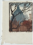 Artist: Spowers, Ethel. | Title: Val de Grace, Paris. | Date: 1921 | Technique: woodcut, printed in colour, from four blocks