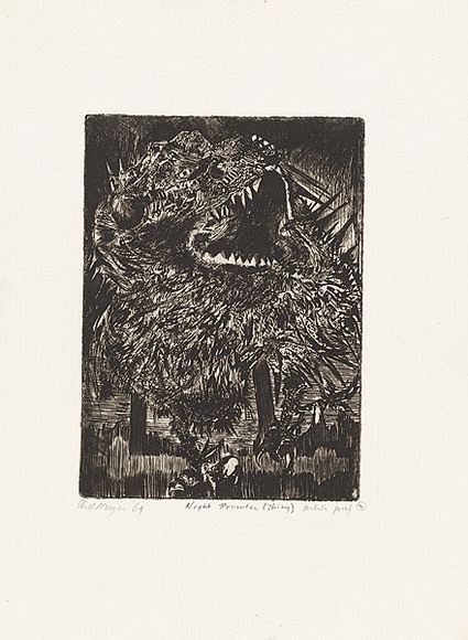 Artist: MEYER, Bill | Title: Night prowler (thing). | Date: 1969 | Technique: etching, printed in black ink, from one copper plate | Copyright: © Bill Meyer