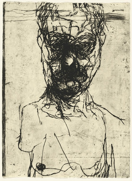 Artist: b'PARR, Mike' | Title: b'Untitled self-portraits 5.' | Date: 1990 | Technique: b'drypoint, printed in black ink, from one copper plate' Artist: b'PARR, Mike' | Title: b'Untitled self-portraits 5.' | Date: 1990 | Technique: b'drypoint, printed in black ink, from one copper plate'