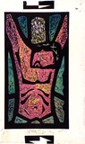 Artist: Gleeson, William. | Title: The dead Christ | Date: 1955 | Technique: linocut, printed in colour, from four blocks | Copyright: This work appears on screen courtesy of the artist