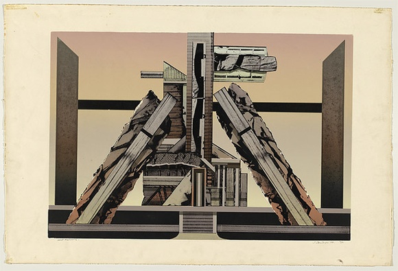 Title: b'West Melbourne: a structure for Boull\xc3\xa9e and Ledoux' | Date: 1970 | Technique: b'screenprint, printed in colour, from multiple screens' Title: b'West Melbourne: a structure for Boull\xc3\xa9e and Ledoux' | Date: 1970 | Technique: b'screenprint, printed in colour, from multiple screens'