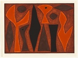 Artist: Coburn, John. | Title: Bird totems | Date: 1990 | Technique: lithograph, printed in colour, from five stones [or plates]