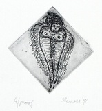 Artist: b'Shearer, Mitzi.' | Title: b'not titled' | Date: 1991 | Technique: b'etching, printed in black ink with plate-tone'