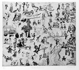 Artist: b'Shearer, Mitzi.' | Title: b'Bulliwutzies 1' | Date: 1980 | Technique: b'etching, foul bite, printed in black ink with plate-tone, from one plate'