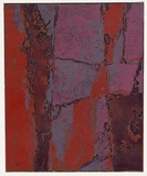 Artist: Thorpe, Lesbia. | Title: Rockface | Date: 1960 | Technique: linocut, printed in colour, from four blocks