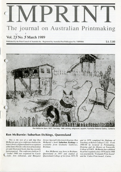 Artist: b'PRINT COUNCIL OF AUSTRALIA' | Title: b'Periodical | Imprint. Melbourne: Print Council of Australia, vol. 24, no. 1, 1989' | Date: 1989 Artist: b'PRINT COUNCIL OF AUSTRALIA' | Title: b'Periodical | Imprint. Melbourne: Print Council of Australia, vol. 24, no. 1, 1989' | Date: 1989