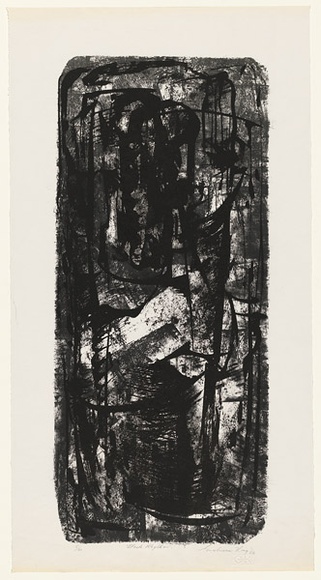Artist: b'King, Grahame.' | Title: b'Black rythm' | Date: 1964 | Technique: b'lithograph, printed in black ink, from stones [or plates]'