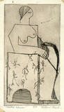 Artist: Brash, Barbara. | Title: Seated woman. | Date: 1950s | Technique: etching, printed with plate-tone in brown ink from one plate