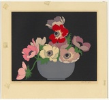 Artist: Thorpe, Hall. | Title: Anemones | Date: 1922 | Technique: woodcut, printed in colour, from multiple blocks