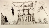Artist: COLEING, Tony | Title: The 1st Queensland Beer Belly Championships 1984 | Date: 1984 | Technique: etching, printed in black ink, from one plate