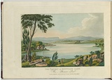 Artist: b'Lycett, Joseph.' | Title: bThe Western or Boundary Lake, Van Diemen's Land. | Date: 1824 | Technique: b'etching and aquatint, printed in black ink, from one copper plate; hand-coloured'
