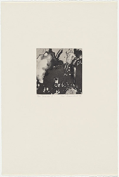 Artist: b'MADDOCK, Bea' | Title: b'Return of the prodigal' | Date: June 1961 | Technique: b'etching, printed in black ink, from one copper plate' Artist: b'MADDOCK, Bea' | Title: b'Return of the prodigal' | Date: June 1961 | Technique: b'etching, printed in black ink, from one copper plate'