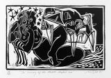 Artist: Wright, Doug. | Title: In memory of the table before me | Date: 1981 | Technique: linocut, printed in black ink, from one block
