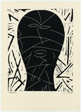 Artist: b'SELLBACH, Udo' | Title: b'Head III.' | Date: 1985 | Technique: b'linocut'