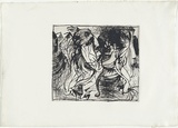 Artist: b'BOYD, Arthur' | Title: b'Embrasing figures before factory and smoking chimney.' | Date: 1960-70 | Technique: b'etching, printed in black ink, from one plate' | Copyright: b'Reproduced with permission of Bundanon Trust'