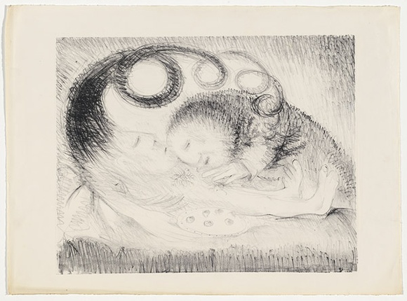 Artist: b'BOYD, Arthur' | Title: b'St Clare attending to St Francis.' | Date: (1965) | Technique: b'lithograph, printed in black ink, from one plate' | Copyright: b'Reproduced with permission of Bundanon Trust' Artist: b'BOYD, Arthur' | Title: b'St Clare attending to St Francis.' | Date: (1965) | Technique: b'lithograph, printed in black ink, from one plate' | Copyright: b'Reproduced with permission of Bundanon Trust'