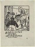 Artist: LINDSAY, Norman | Title: A poor old man came riding by ... | Date: 1896 | Technique: woodcut, printed in black ink, from one block