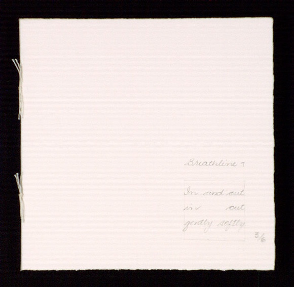 Artist: b'Brennan, Anne.' | Title: b'Breathline 1. A book of text with a card cover in a card portfolio box.' | Date: 1996 | Technique: b'letterpress and embossing printed in brown' Artist: b'Brennan, Anne.' | Title: b'Breathline 1. A book of text with a card cover in a card portfolio box.' | Date: 1996 | Technique: b'letterpress and embossing printed in brown'