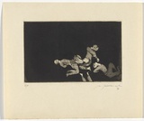 Artist: SELLBACH, Udo | Title: (4 figures tumbling around, legs of someone falling out the bottom) | Technique: etching, aquatint