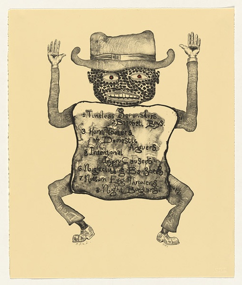 Artist: b'Hay, Bill.' | Title: b'(Frontispiece)' | Date: 1992, April - May | Technique: b'lithograph, printed in black ink, from one stone; handcoloured'