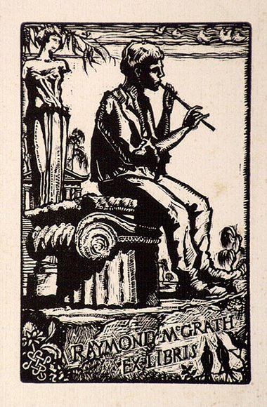 Artist: b'McGrath, Raymond.' | Title: b'Bookplate: Raymond McGrath' | Date: 1925 | Technique: b'wood-engraving, printed in black ink, from one block' Artist: b'McGrath, Raymond.' | Title: b'Bookplate: Raymond McGrath' | Date: 1925 | Technique: b'wood-engraving, printed in black ink, from one block'