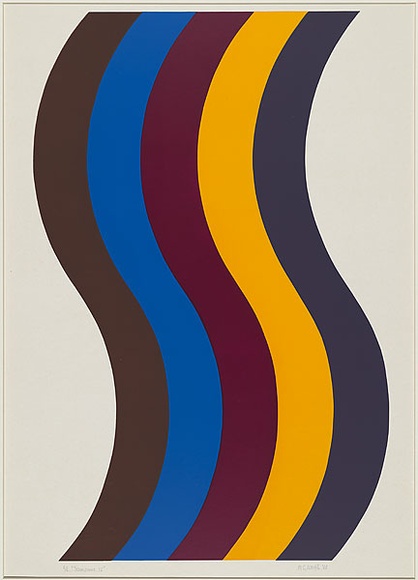 Artist: b'Worth, Margaret.' | Title: b'Samsara 12' | Date: 1968 | Technique: b'screenprint, printed in colour, from five stencils' Artist: b'Worth, Margaret.' | Title: b'Samsara 12' | Date: 1968 | Technique: b'screenprint, printed in colour, from five stencils'