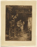 Artist: ROBERTS, Tom | Title: The Chinese cook shop. | Date: 1887 | Technique: etching, printed in brown ink, from one copper plate