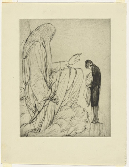 Artist: b'Dyson, Will.' | Title: b'Moralities: Can you forgive me Father? Can you forgive me daughter?.' | Date: c.1929 | Technique: b'drypoint, printed in black ink, from one plate' Artist: b'Dyson, Will.' | Title: b'Moralities: Can you forgive me Father? Can you forgive me daughter?.' | Date: c.1929 | Technique: b'drypoint, printed in black ink, from one plate'
