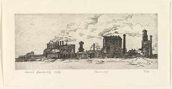 Artist: b'Dallwitz, David.' | Title: b'Chimneys.' | Date: 1953