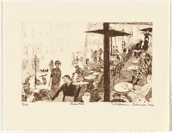 Artist: b'Robinson, William.' | Title: b'Bastille' | Date: 2000 | Technique: b'lithograph, printed in brown ink, from one plate' Artist: b'Robinson, William.' | Title: b'Bastille' | Date: 2000 | Technique: b'lithograph, printed in brown ink, from one plate'