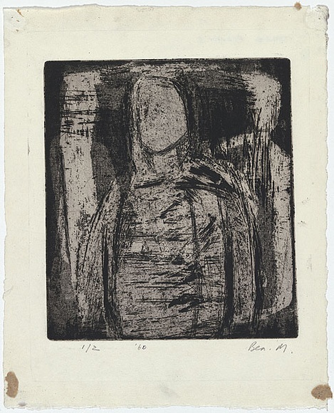 Artist: b'MADDOCK, Bea' | Title: b'Three figures' | Date: 1960 | Technique: b'line-etching and softground etching, printed in black ink, from two zinc plates' Artist: b'MADDOCK, Bea' | Title: b'Three figures' | Date: 1960 | Technique: b'line-etching and softground etching, printed in black ink, from two zinc plates'