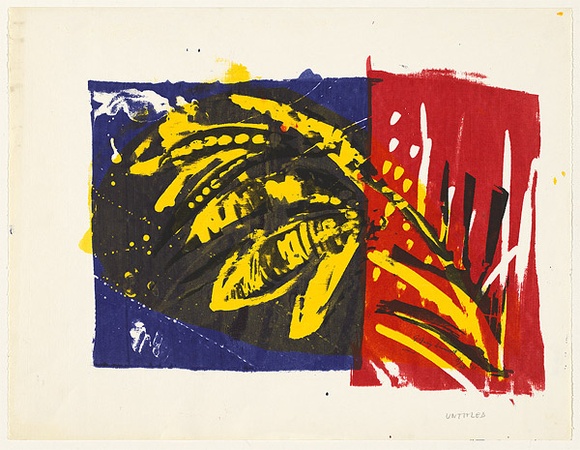 Artist: b'Grey-Smith, Guy' | Title: b'not titled' | Date: 1975 | Technique: b'woodcut, printed in colour, from three blocks' Artist: b'Grey-Smith, Guy' | Title: b'not titled' | Date: 1975 | Technique: b'woodcut, printed in colour, from three blocks'