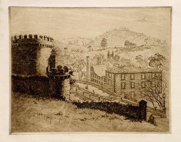 Artist: b'Bull, Norma C.' | Title: b'Port Arthur.' | Date: 1937-38 | Technique: b'etching and aquatint, printed in black ink with plate, from one plate' Artist: b'Bull, Norma C.' | Title: b'Port Arthur.' | Date: 1937-38 | Technique: b'etching and aquatint, printed in black ink with plate, from one plate'