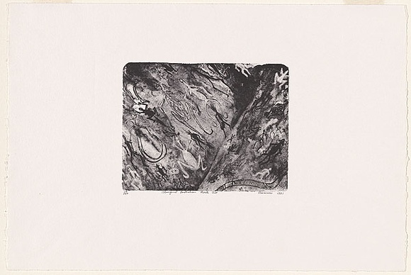 Artist: b'Hayward Pooaraar, Bevan.' | Title: b'Aboriginal Australian Rock Art' | Date: 1991 | Technique: b'lithograph' Artist: b'Hayward Pooaraar, Bevan.' | Title: b'Aboriginal Australian Rock Art' | Date: 1991 | Technique: b'lithograph'