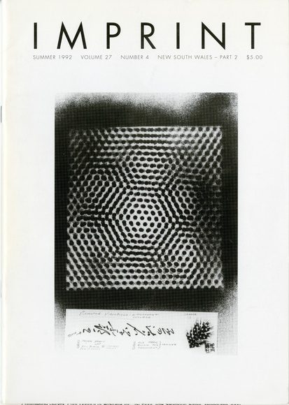 Artist: b'PRINT COUNCIL OF AUSTRALIA' | Title: b'Periodical | Imprint. Melbourne: Print Council of Australia, vol. 27, no. 4, 1992' | Date: 1992 Artist: b'PRINT COUNCIL OF AUSTRALIA' | Title: b'Periodical | Imprint. Melbourne: Print Council of Australia, vol. 27, no. 4, 1992' | Date: 1992