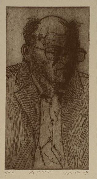 Artist: Lincoln, Kevin. | Title: Self-portrait | Date: 1998 | Technique: etching, printed in black ink, from one plate