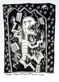 Artist: Morgan, Glenn. | Title: Mad man attempting suicide [2]. | Date: 1989 | Technique: lithograph