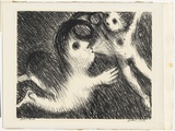 Artist: BOYD, Arthur | Title: St Francis blowing Brother Masseo into the air. | Date: (1965) | Technique: lithograph, printed in black ink, from one plate | Copyright: Reproduced with permission of Bundanon Trust