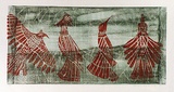 Artist: Buckley, Sue. | Title: Aztec birds. | Date: 1980 | Technique: woodcut, printed in colour, from multiple blocks | Copyright: This work appears on screen courtesy of Sue Buckley and her sister Jean Hanrahan