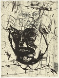 Artist: PARR, Mike | Title: not titled. | Date: 1995 | Technique: etching, printed in grey ink, from one plate; lithograph, printed in black ink, from one stone