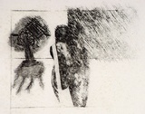 Artist: b'Shearer, Mitzi.' | Title: b'At the window (Series 2)' | Date: 1979 | Technique: b'etching, drypoint, printed in black ink with plate-tone, from one  plate'