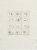 Artist: b'MADDOCK, Bea' | Title: b'Game IV' | Date: 1972 | Technique: b'photo-etching and burnishing, printed in black ink, from three zinc plates'