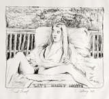 Artist: b'COLEING, Tony' | Title: b'Late night movie.' | Date: 1986 | Technique: b'lithograph, printed in black ink, from one stone [or plate]'