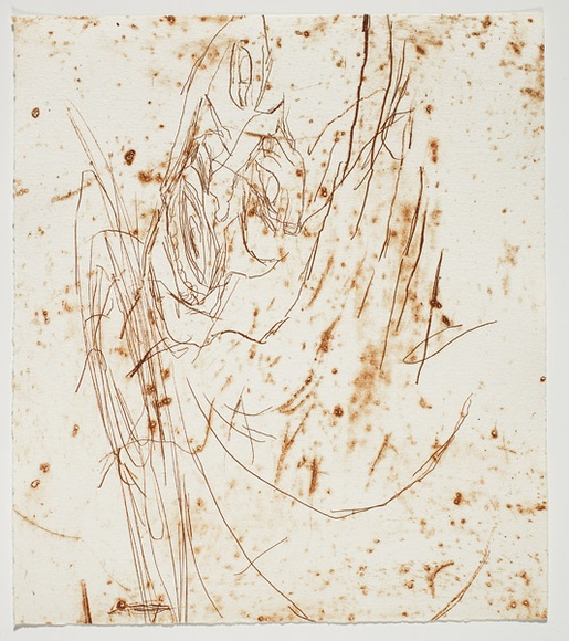 Artist: b'PARR, Mike' | Title: b'Alphabet/Haemorrhage.' | Date: 1992-93 | Technique: b'etching, printed in red ochre ink, from one plate'