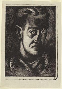 Artist: Fewster, Edward Robert. | Title: Self-portrait. | Date: 1954 | Technique: lithograph, printed in black ink, from one zinc plate