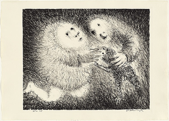 Artist: b'BOYD, Arthur' | Title: b'The gift of a lamb.' | Date: (1965) | Technique: b'lithograph, printed in black ink, from one plate' | Copyright: b'Reproduced with permission of Bundanon Trust' Artist: b'BOYD, Arthur' | Title: b'The gift of a lamb.' | Date: (1965) | Technique: b'lithograph, printed in black ink, from one plate' | Copyright: b'Reproduced with permission of Bundanon Trust'