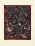 Artist: WALKER, Murray | Title: Michael Wardell's kids on their trikes | Date: 1989 | Technique: monotype, printed in colour from one plate